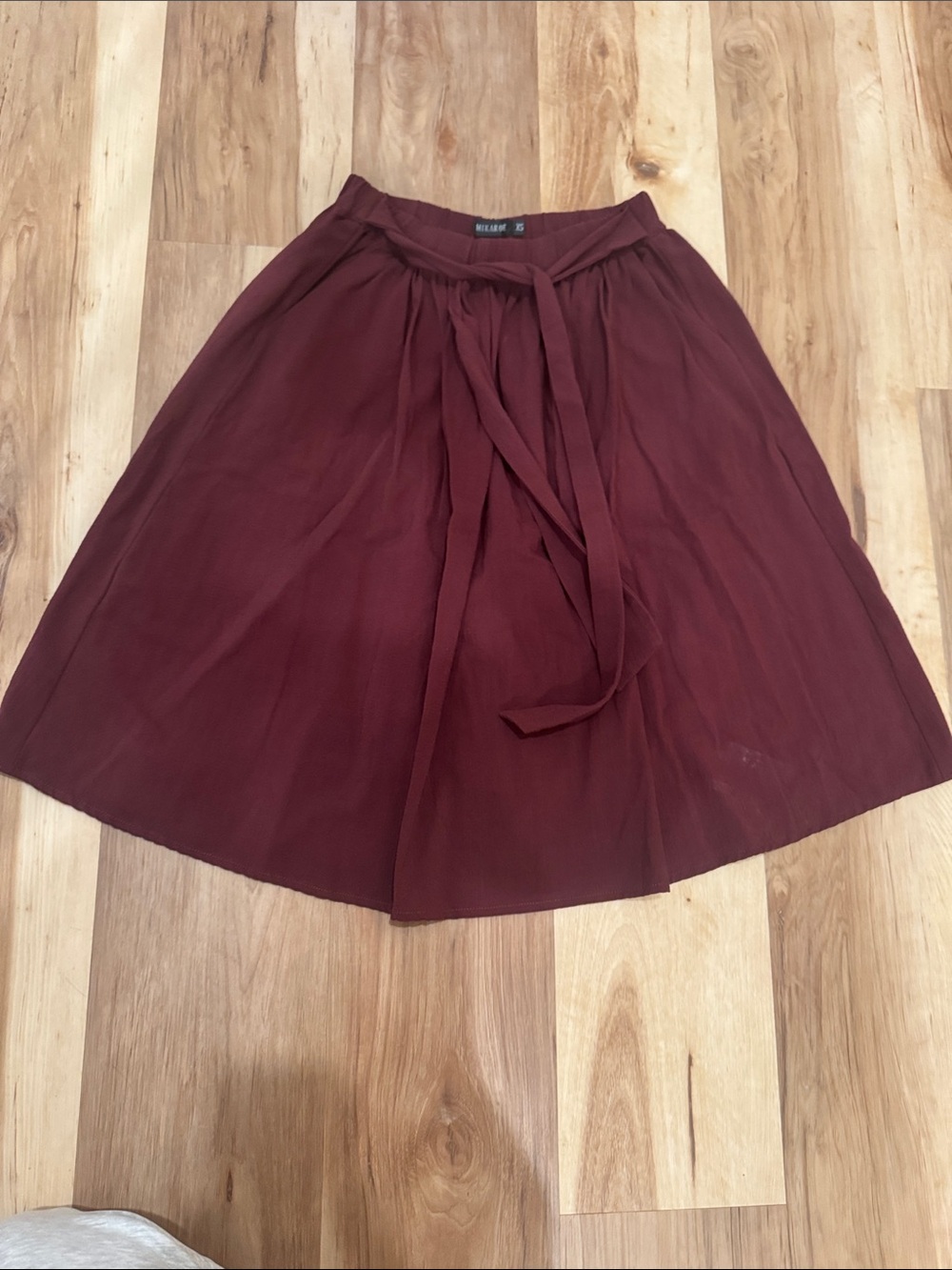 Mossimo Supply Co. Wine Red Circle Skirt with Waist Tie